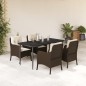 vidaXL 5-tlg. Garten-Essgruppe mit Kissen Braun Poly Rattan vidaXL 5-tlg. Garten-Essgruppe mit Kissen Braun Poly Rattan
