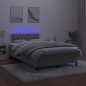 vidaXL Boxspringbett mit Matratze & LED Hellgrau 120x190 cm Samt vidaXL Boxspringbett mit Matratze & LED Hellgrau 120x190 cm Samt