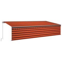 Gelenkarmmarkise Automatisch mit Jalousie 6x3 m Orange Braun