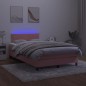 vidaXL Boxspringbett mit Matratze & LED Rosa 120x190 cm Samt vidaXL Boxspringbett mit Matratze & LED Rosa 120x190 cm Samt