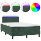 vidaXL Boxspringbett mit Matratze & LED Dunkelgrün 120x190 cm Samt vidaXL Boxspringbett mit Matratze & LED Dunkelgrün 120x190 cm Samt