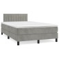 vidaXL Boxspringbett mit Matratze & LED Hellgrau 120x190 cm Samt vidaXL Boxspringbett mit Matratze & LED Hellgrau 120x190 cm Samt
