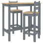 vidaXL 3-tlg. Bar-Set Grau Massivholz Kiefer vidaXL 3-tlg. Bar-Set Grau Massivholz Kiefer