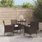 vidaXL 5-tlg. Garten-Bistro-Set mit Kissen Braun Poly Rattan vidaXL 5-tlg. Garten-Bistro-Set mit Kissen Braun Poly Rattan