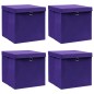 vidaXL Aufbewahrungsboxen mit Deckeln 4 Stk. Lila 32x32x32 cm Stoff vidaXL Aufbewahrungsboxen mit Deckeln 4 Stk. Lila 32x32x32 cm Stoff