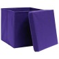 vidaXL Aufbewahrungsboxen mit Deckeln 4 Stk. Lila 32x32x32 cm Stoff vidaXL Aufbewahrungsboxen mit Deckeln 4 Stk. Lila 32x32x32 cm Stoff