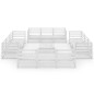 vidaXL 13-tlg. Garten-Lounge-Set Weiß Kiefer Massivholz vidaXL 13-tlg. Garten-Lounge-Set Weiß Kiefer Massivholz
