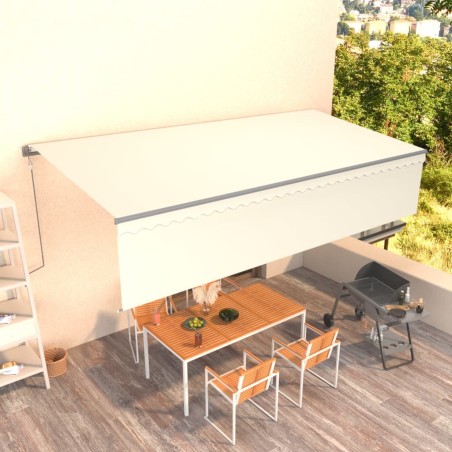 vidaXL Markise Automatisch Einziehbar mit Volant 6x3 m Creme