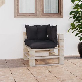 vidaXL Garten-Ecksofa aus Paletten mit Kissen Kiefernholz