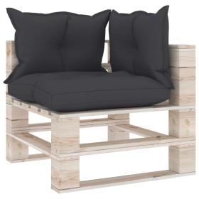 vidaXL Garten-Ecksofa aus Paletten mit Kissen Kiefernholz