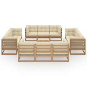 vidaXL 13-tlg. Garten-Lounge-Set mit Kissen Kiefer Massivholz