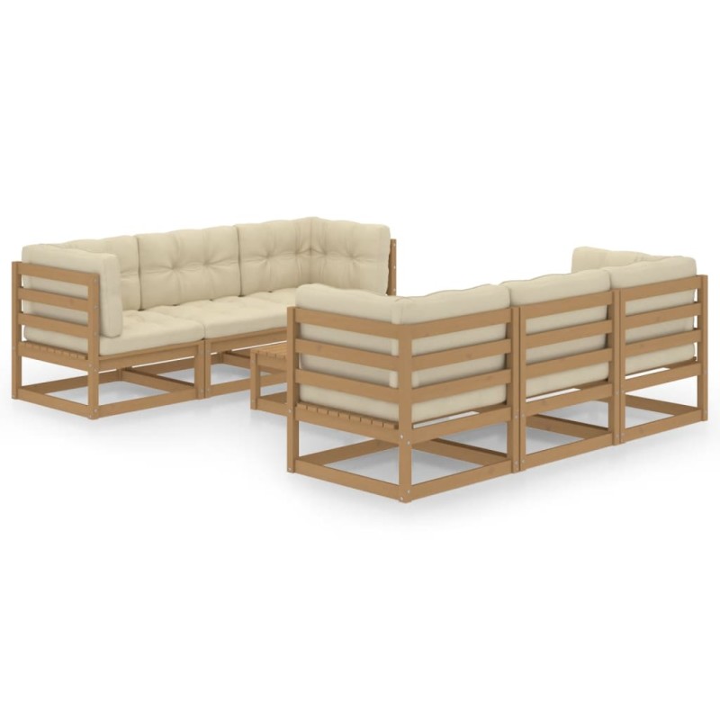 vidaXL 7-tlg. Garten-Lounge-Set mit Kissen Kiefer Massivholz vidaXL 7-tlg. Garten-Lounge-Set mit Kissen Kiefer Massivholz