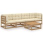 vidaXL 5-tlg. Garten-Lounge-Set mit Kissen Kiefer Massivholz vidaXL 5-tlg. Garten-Lounge-Set mit Kissen Kiefer Massivholz