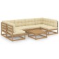 vidaXL 7-tlg Garten-Lounge-Set mit Kissen Honigbraun Massivholz Kiefer vidaXL 7-tlg Garten-Lounge-Set mit Kissen Honigbraun Massivholz Kiefer