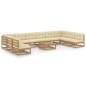 vidaXL 11-tlg. Garten-Lounge-Set mit Kissen Honigbraun Massivholz vidaXL 11-tlg. Garten-Lounge-Set mit Kissen Honigbraun Massivholz
