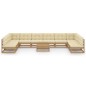 vidaXL 11-tlg. Garten-Lounge-Set mit Kissen Honigbraun Massivholz vidaXL 11-tlg. Garten-Lounge-Set mit Kissen Honigbraun Massivholz