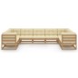 vidaXL 9-tlg Garten-Lounge-Set mit Kissen Honigbraun Massivholz Kiefer vidaXL 9-tlg Garten-Lounge-Set mit Kissen Honigbraun Massivholz Kiefer