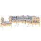 vidaXL 5-tlg. Garten-Lounge-Set mit Grauen Kissen Kiefernholz vidaXL 5-tlg. Garten-Lounge-Set mit Grauen Kissen Kiefernholz