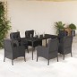vidaXL 7-tlg. Garten-Essgruppe mit Kissen Schwarz Poly Rattan vidaXL 7-tlg. Garten-Essgruppe mit Kissen Schwarz Poly Rattan