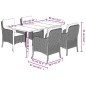vidaXL 5-tlg. Garten-Essgruppe mit Kissen Grau Poly Rattan vidaXL 5-tlg. Garten-Essgruppe mit Kissen Grau Poly Rattan