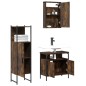 vidaXL 3-tlg. Badmöbel-Set Räuchereiche Holzwerkstoff vidaXL 3-tlg. Badmöbel-Set Räuchereiche Holzwerkstoff