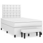 vidaXL Boxspringbett mit Matratze Weiß 120x190 cm Kunstleder vidaXL Boxspringbett mit Matratze Weiß 120x190 cm Kunstleder
