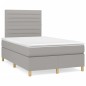 vidaXL Boxspringbett mit Matratze & LED Hellgrau 120x190 cm Stoff vidaXL Boxspringbett mit Matratze & LED Hellgrau 120x190 cm Stoff