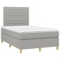 vidaXL Boxspringbett mit Matratze & LED Hellgrau 120x190 cm Stoff vidaXL Boxspringbett mit Matratze & LED Hellgrau 120x190 cm Stoff