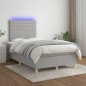 vidaXL Boxspringbett mit Matratze & LED Hellgrau 120x190 cm Stoff vidaXL Boxspringbett mit Matratze & LED Hellgrau 120x190 cm Stoff