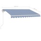 vidaXL Automatische Markise mit LED Windsensor 350x250 cm Blau Weiß vidaXL Automatische Markise mit LED Windsensor 350x250 cm Blau Weiß