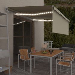 vidaXL Markise Automatisch mit Rollo LED Windsensor 4,5x3 m Creme 