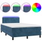 vidaXL Boxspringbett mit Matratze & LED Dunkelblau 120x190 cm Samt vidaXL Boxspringbett mit Matratze & LED Dunkelblau 120x190 cm Samt