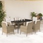 vidaXL 7-tlg. Garten-Essgruppe mit Kissen Beige Poly Rattan vidaXL 7-tlg. Garten-Essgruppe mit Kissen Beige Poly Rattan