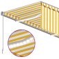 vidaXL Markise Automatisch mit Rollo LED Windsensor 4,5x3 m Gelb Weiß vidaXL Markise Automatisch mit Rollo LED Windsensor 4,5x3 m Gelb Weiß