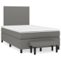 vidaXL Boxspringbett mit Matratze Dunkelgrau 120x190 cm Stoff vidaXL Boxspringbett mit Matratze Dunkelgrau 120x190 cm Stoff