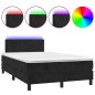 vidaXL Boxspringbett mit Matratze & LED Schwarz 120x190 cm Samt vidaXL Boxspringbett mit Matratze & LED Schwarz 120x190 cm Samt