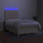 vidaXL Boxspringbett mit Matratze & LED Creme 120x190 cm Stoff vidaXL Boxspringbett mit Matratze & LED Creme 120x190 cm Stoff