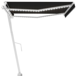 vidaXL Automatische Markise mit LED & Windsensor 450x300 cm Anthrazit