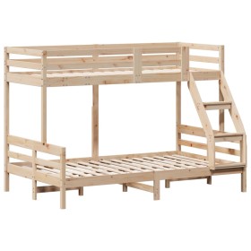 vidaXL Etagenbett 90x200/120x200 cm Massivholz Kiefer