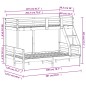 vidaXL Etagenbett 90x200/120x200 cm Massivholz Kiefer