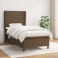 vidaXL Boxspringbett mit Matratze Dunkelbraun 90x190 cm Stoff vidaXL Boxspringbett mit Matratze Dunkelbraun 90x190 cm Stoff
