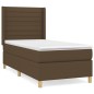 vidaXL Boxspringbett mit Matratze Dunkelbraun 90x190 cm Stoff vidaXL Boxspringbett mit Matratze Dunkelbraun 90x190 cm Stoff