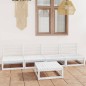 vidaXL 5-tlg. Garten-Lounge-Set Weiß Massivholz Kiefer vidaXL 5-tlg. Garten-Lounge-Set Weiß Massivholz Kiefer