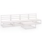 vidaXL 5-tlg. Garten-Lounge-Set Weiß Massivholz Kiefer vidaXL 5-tlg. Garten-Lounge-Set Weiß Massivholz Kiefer