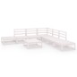 vidaXL 8-tlg. Garten-Lounge-Set Weiß Massivholz Kiefer vidaXL 8-tlg. Garten-Lounge-Set Weiß Massivholz Kiefer