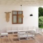 vidaXL 11-tlg. Garten-Lounge-Set Weiß Kiefer Massivholz vidaXL 11-tlg. Garten-Lounge-Set Weiß Kiefer Massivholz