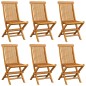 vidaXL Gartenstühle mit Weinroten Kissen 6 Stk. Massivholz Teak vidaXL Gartenstühle mit Weinroten Kissen 6 Stk. Massivholz Teak