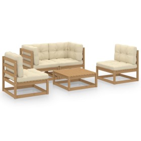 vidaXL 5-tlg. Garten-Lounge-Set mit Kissen Kiefer Massivholz