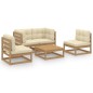 vidaXL 5-tlg. Garten-Lounge-Set mit Kissen Kiefer Massivholz vidaXL 5-tlg. Garten-Lounge-Set mit Kissen Kiefer Massivholz