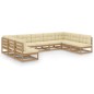 vidaXL 9-tlg Garten-Lounge-Set mit Kissen Honigbraun Massivholz Kiefer vidaXL 9-tlg Garten-Lounge-Set mit Kissen Honigbraun Massivholz Kiefer